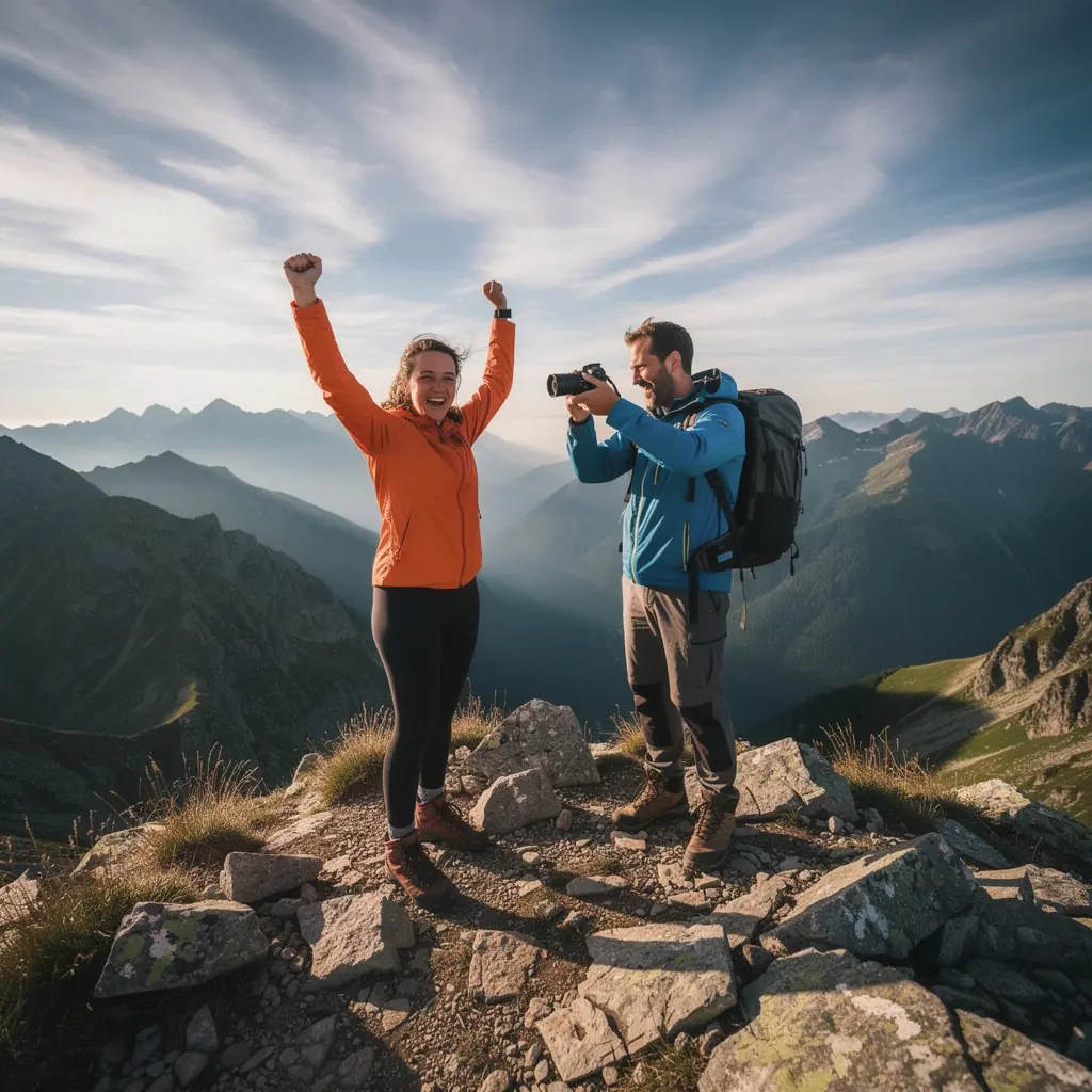 A panoramic landscape of the Tatra mountains, highlighting dramatic cliffs and serene alpine lakes.